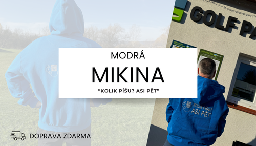 Mikina světle modrá na zip ČGK, unisex vel. XL