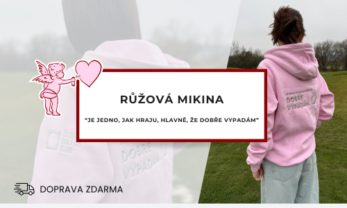 Valentýnská růžová mikina, dámská vel. L